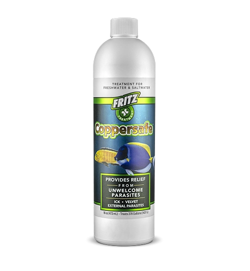 Bottle of Fritz Mardel CopperSafe, an effective velvet treatment for betta fish